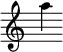 { \new Staff \with { \remove "Time_signature_engraver"} {\clef treble a''4}}