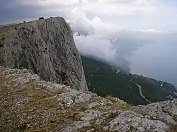 Вид с Ай-Петринской яйлы на Южный берег Крыма