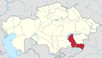 Алматинская область на карте