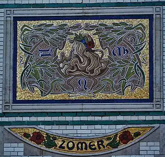 Лето. Деталь мозаики «Времена года». Антверпен, Бельгия