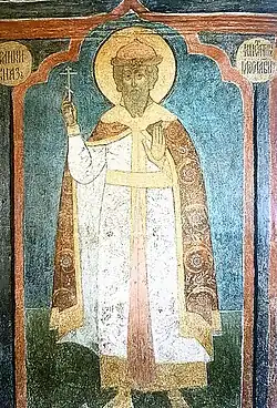 Портрет князя в росписи Архангельского собора Кремля (XVII в.)