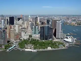 Вид на Манхэттен и Бэттери-парк с воздуха (2010)
