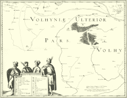 Вверху отрезок (часть) Чёрного шляха — Czarny Szlak, 1650 год.