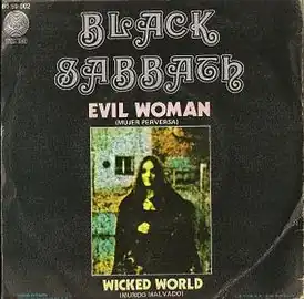 Обложка сингла Black Sabbath «Evil Woman» (1969)