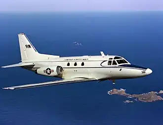 Т-39 Sabreliner ВМС США во время тренировочного полета