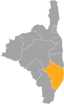 Кантон на карте департамента Верхняя Корсика