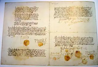 Tratado Concordia de Segovia из Генерального Архива Симанкас