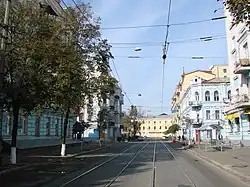 Вид на Братскую улицу в сторону Контрактовой площади (октябрь 2008 года)