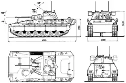Основные проекции БМП «Дардо».