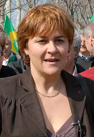 Доминик Вуане на демонстрации протеста против строительства ядерного реактора «EPR» (Тулуза, 17 марта 2007 года)