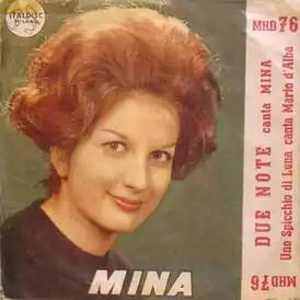 Обложка сингла Мины «Due note» (1960)
