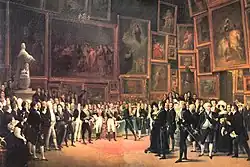 Карл X распределяет награды на салоне 1824 года (картина Эйма)