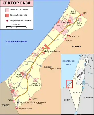 Сектор Газа на карте