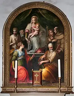 Мадонна с Младенцем и шестью святыми. Между 1550 и 1560. Церковь Св. Марии в Дикомано, Флоренция