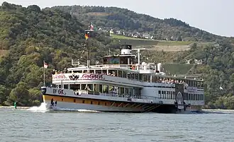 Колёсный теплоход Goethe на Среднем Рейне в сентябре 2009 года