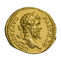 Ауреус, Септимий Север, аверс, ок. 200—201&nbsp;гг.