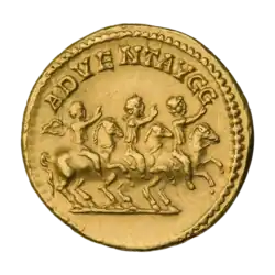 Септимий Север, Каракалла и Гета верхом на лошадях