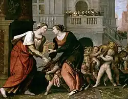 Исаак Клас ван Сваненбург. Лейденская дева дарует хартии Неринге. Между 1596 и 1601. Дерево, масло