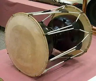 Барабан Чангу в форме песочных часов