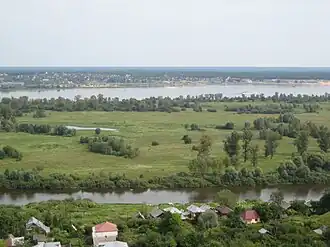 Вид на Волгу и Кудьму с холма, на котором расположено село