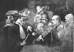 Джон Нокс спорит с солдатами. Ок. 1840. Холст, масло. Баварские государственные собрания картин, Мюнхен