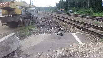 Место разобранной первой платформы