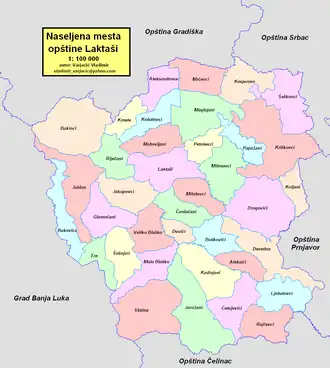 Община Лакташи на карте