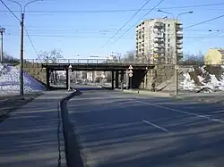 шоссе в месте пересечения с железнодорожной веткой выборгского направления