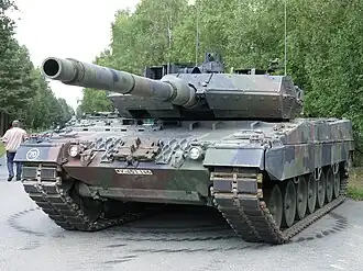 Leopard 2A7 бундесвера в учебно-тренировочном центре в Мюнстере, 2015 год