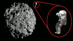 Сравнение метеорита и астронавта