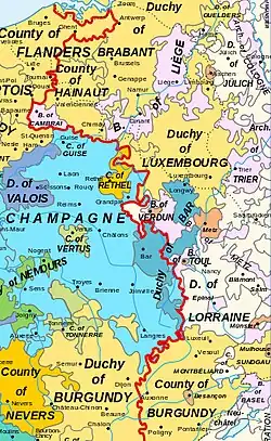 Герцогство Бар на карте Франции