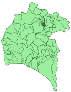 Расположение муниципалитета Алахар на карте провинции