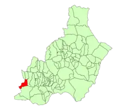 Расположение муниципалитета Альколеа на карте провинции