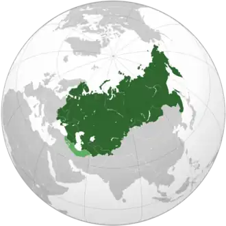 Карта России после Февральской революции(с провозглашёнными Украиной, Эстляндией, Юго-Восточным союзом, Бурят-Монголией, Закавказьем, и дореволюционными Финляндией, Хивинским ханством, Бухарским эмиратом, и Урянхайским краем)