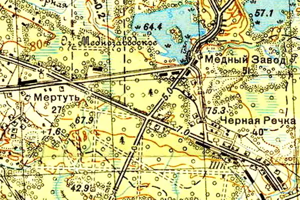 Деревня Чёрная Речка (Аллосарь) на карте 1940 года