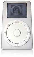 iPod с запущенной операционной системой GNU/Linux. Второе поколение