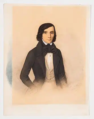 Портрет Н. В. Станкевича работы К. Беккера. 1838. Государственный исторический музей