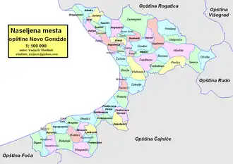 Община Ново-Горажде на карте