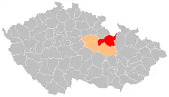 Район Усти-над-Орлици на карте