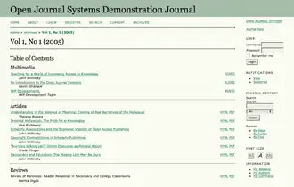 Скриншот программы Open Journal Systems