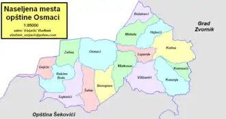 Община Осмаци на карте