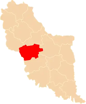 Бережанский повят на карте