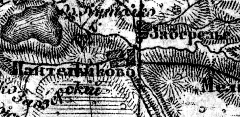 Деревня Пантелейково на карте 1919 года