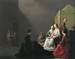 Лукреция за работой. 1633. Дерево, масло. Музей августинцев, Тулуза