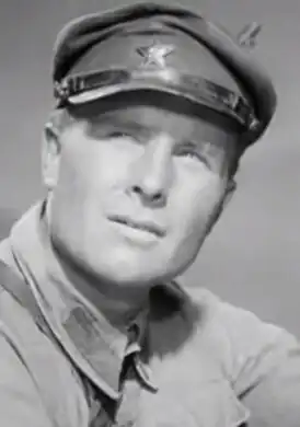 В роли красноармейца в фильме «Тринадцать» (1936)