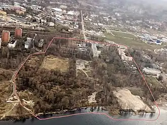 Территория основных учебных корпусов РВВАИУ имени Якова Алксниса с высоты птичьего полёта.