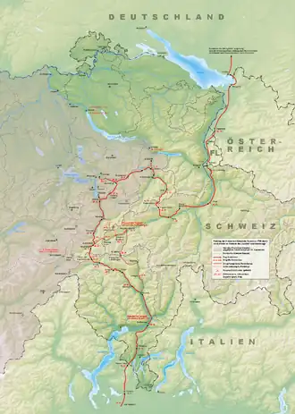 Маршрут Суворова в Швейцарском походе