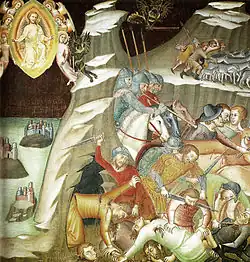 Бартоло ди Фреди. Разбойники угоняют скот и убивают слуг Иова