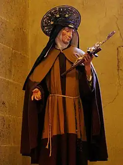 Статуя со стигматами в Санта-Кьяра, Неаполь.