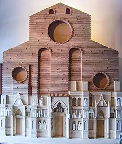 Реконструкция фасада собора Санта-Мария-дель-Фьоре во Флоренции по проекту Арнольфо ди Камбио. 1296. Музей произведений искусства собора, Флоренция